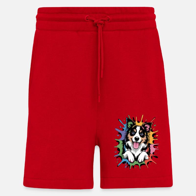 Bunter Border Collie - Shorts - made by SPREAD - Rot