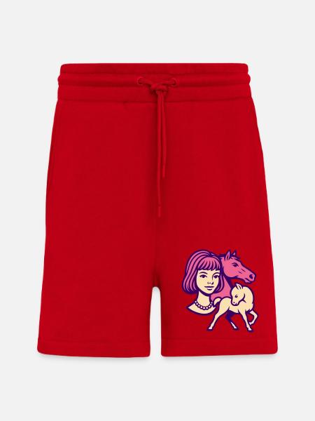 Pferdemädchen Pop-Art rosa - Shorts - made by SPREAD - Rot