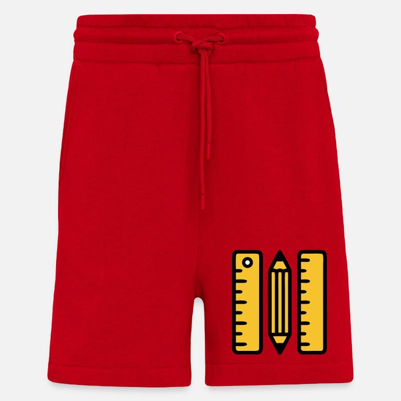 Stift Lineale Zeichnen Architektur - Shorts - made by SPREAD - Rot