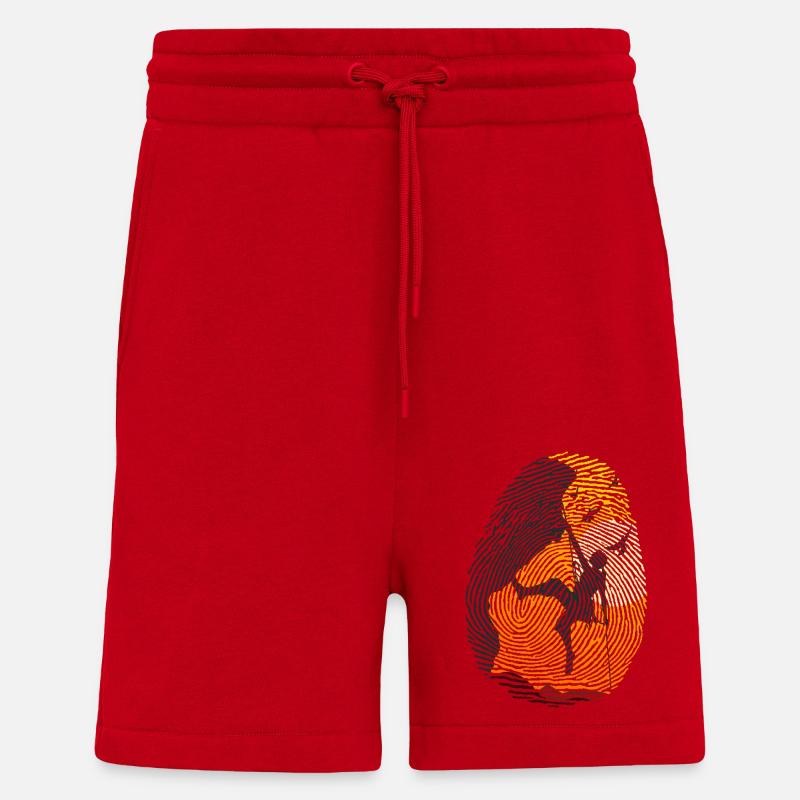 CLIMB escalade grimper roc escalader - Short bio décontracté fabriqué en UE - rouge