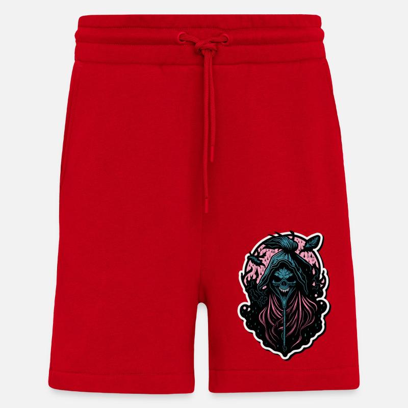 Ghost Witch Skeleton - Shorts - made by SPREAD - red