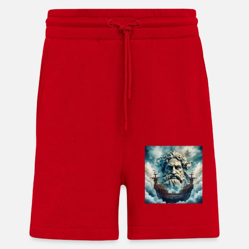 Poséidon - Short bio décontracté fabriqué en UE - rouge