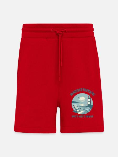 Nordseetherapie - Watt hilft immer - Shorts - made by SPREAD - Rot
