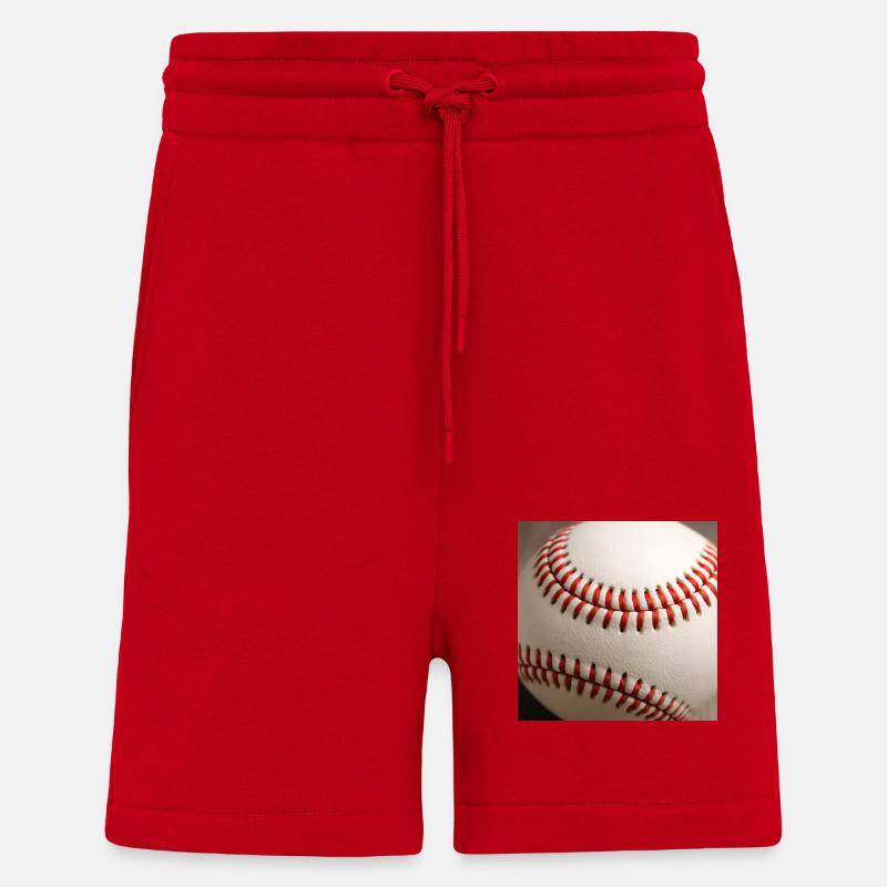 Base-ball - Short bio décontracté fabriqué en UE - rouge
