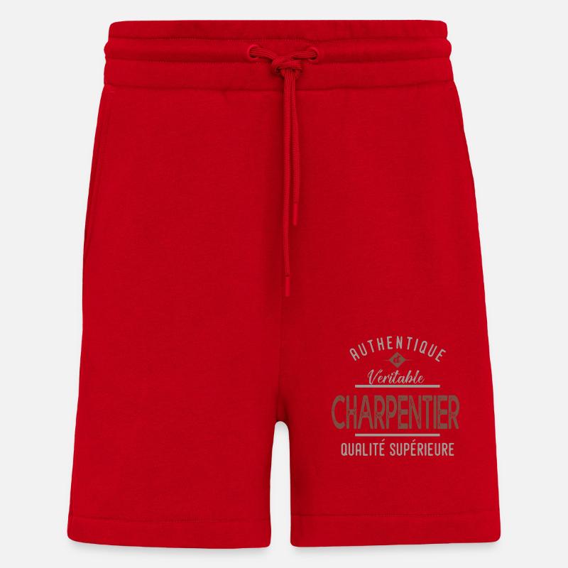 métier profession charpentier authentique cadeau - Short bio décontracté fabriqué en UE - rouge