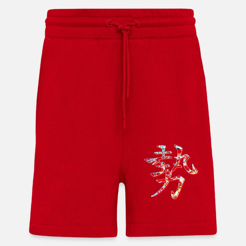 power strength influence e 251 - Shorts - made by SPREAD - red