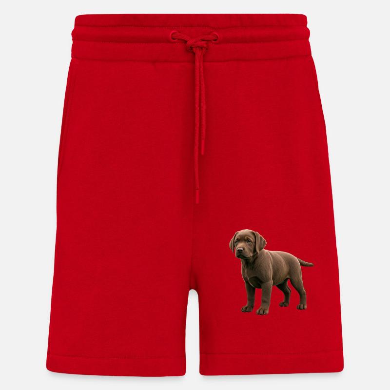 Labrador Welpe echt - Shorts - made by SPREAD - Rot