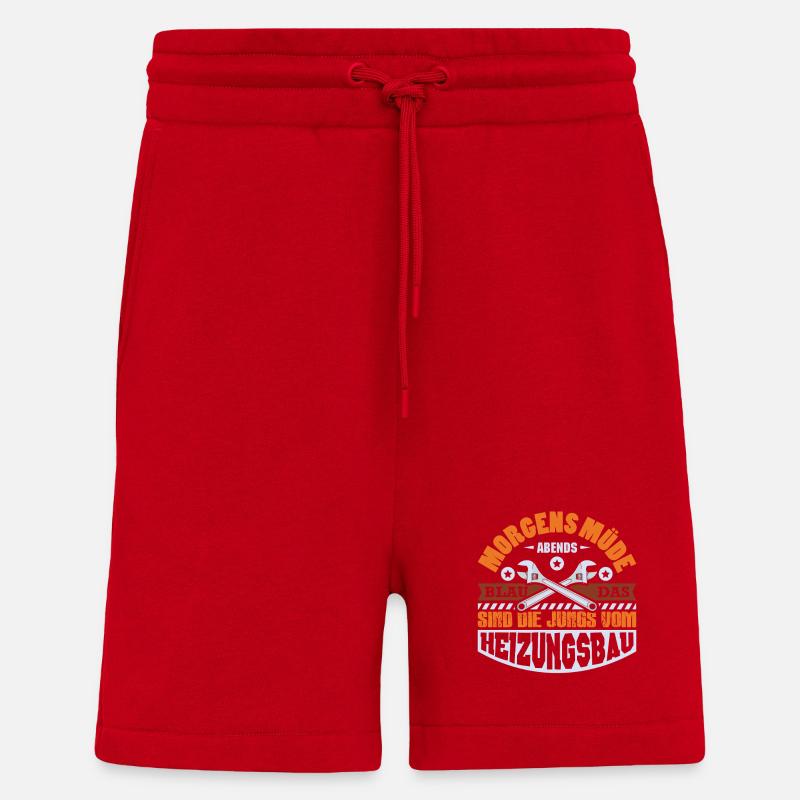 Heating Engineer Heating Construction Plumber Plumber - Shorts - made by SPREAD - red