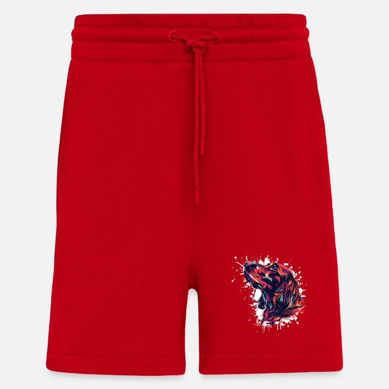 Bunter Hund Kopf Splatterkunst - Shorts - made by SPREAD - Rot