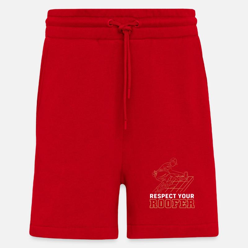 Déclaration métier d’artisan couvreur - Short bio décontracté fabriqué en UE - rouge