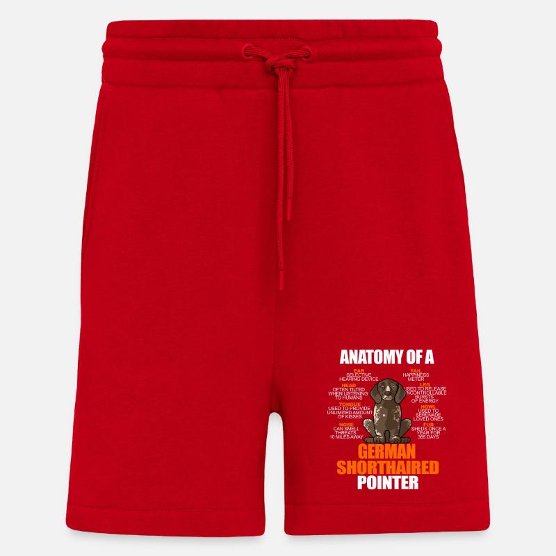 Anatomie eines Deutschen Kurzhaar-Pointers Lustiges GSP - Shorts - made by SPREAD - Rot