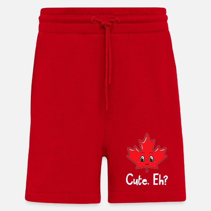 Feuille d’érable de Kawaii Eh - Short bio décontracté fabriqué en UE - rouge
