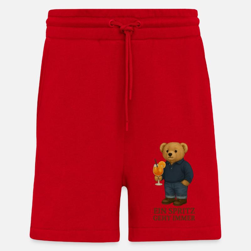 Teddy mit Spritz - Shorts - made by SPREAD - Rot