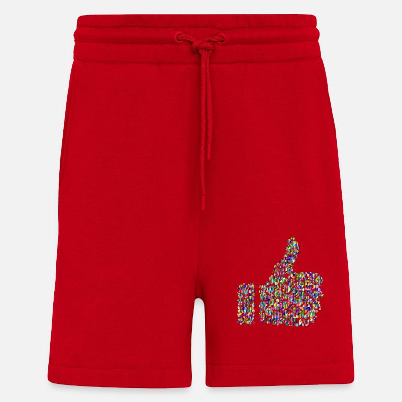 Regenbogenfarbener Daumen - Shorts - made by SPREAD - Rot