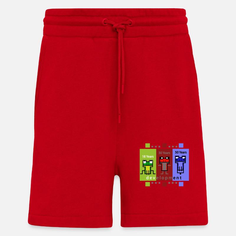 FrogDevelopment - Short bio décontracté fabriqué en UE - rouge