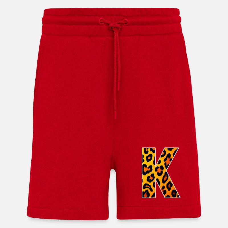 Leopardischer Buchstabe K - Shorts - made by SPREAD - Rot