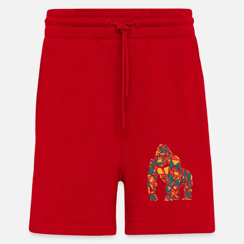 Bunter Geometrischer Gorilla - Shorts - made by SPREAD - Rot