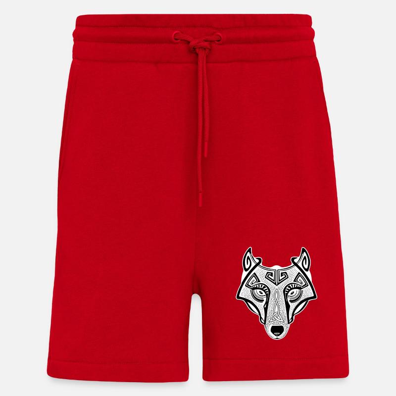 Wikingerwolf Fenrir valhalla weiß - Shorts - made by SPREAD - Rot