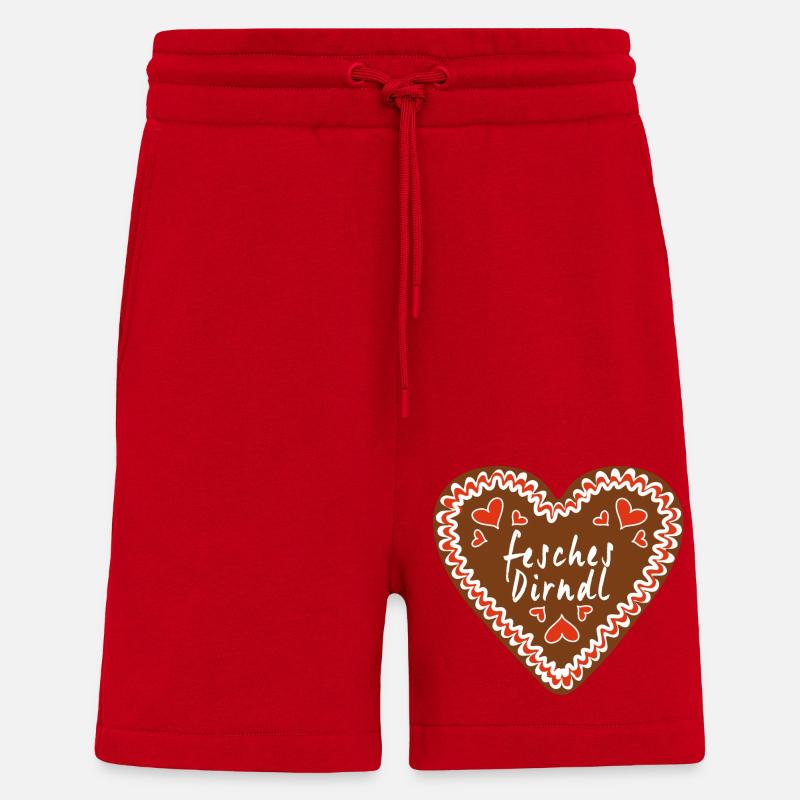 Fesches Dirndl Lebkuchenherz - Shorts - made by SPREAD - Rot