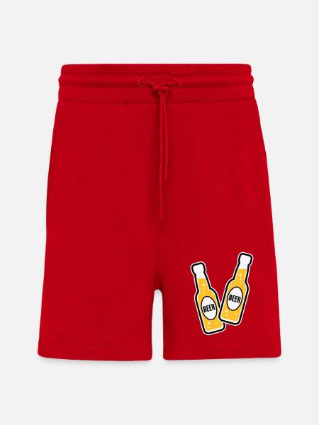 2 Bierflaschen (Bier / POS 3C) - Shorts - made by SPREAD - Rot