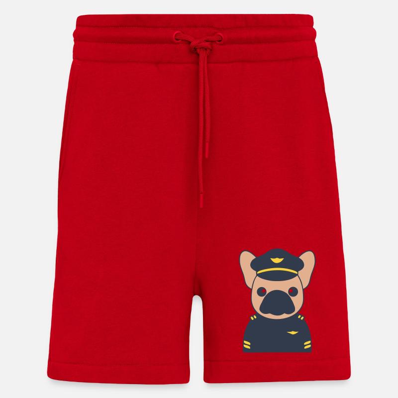 Frenchie Pilot Kapitän Uniform - Shorts - made by SPREAD - Rot
