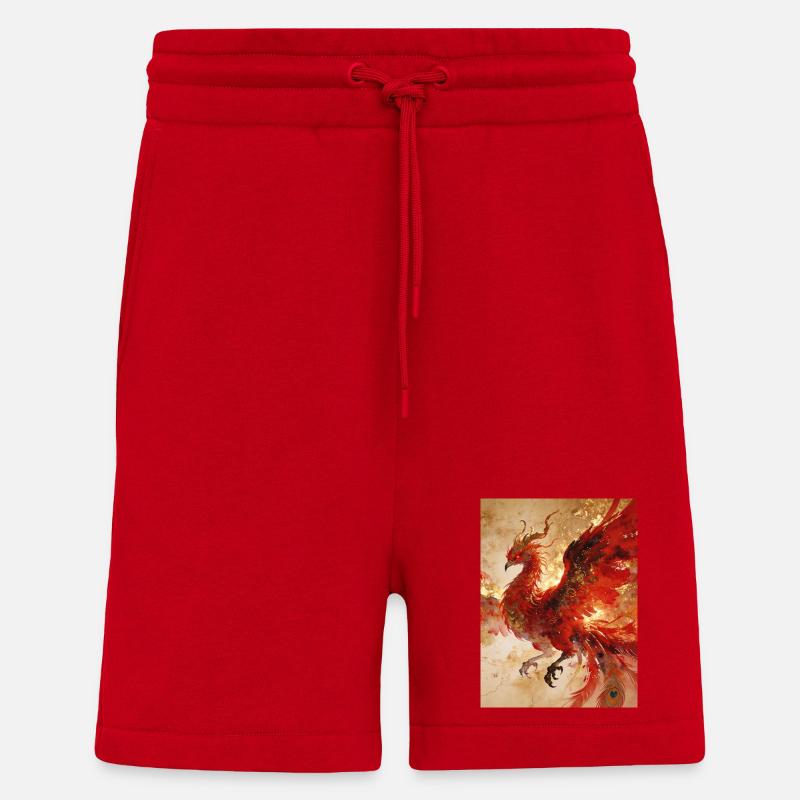 The Solar Sovereign: Phoenix (Fenghuang) - Harmon - Shorts - made by SPREAD - red