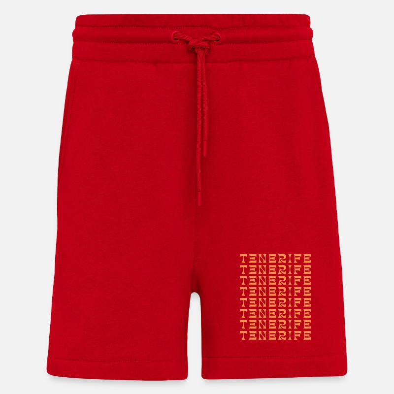 Tenerife Grid Pattern - Shorts - made by SPREAD - red