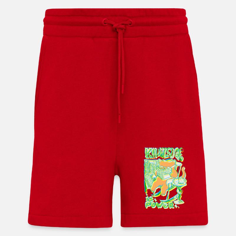 KNOWLEDGE IS POWER - Shorts - made by SPREAD - red