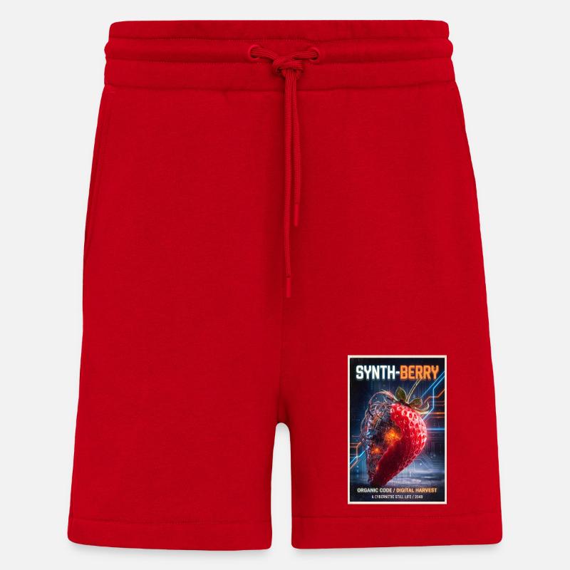 Synth-Beere: Kybernetische Erdbeere - Shorts - made by SPREAD - Rot
