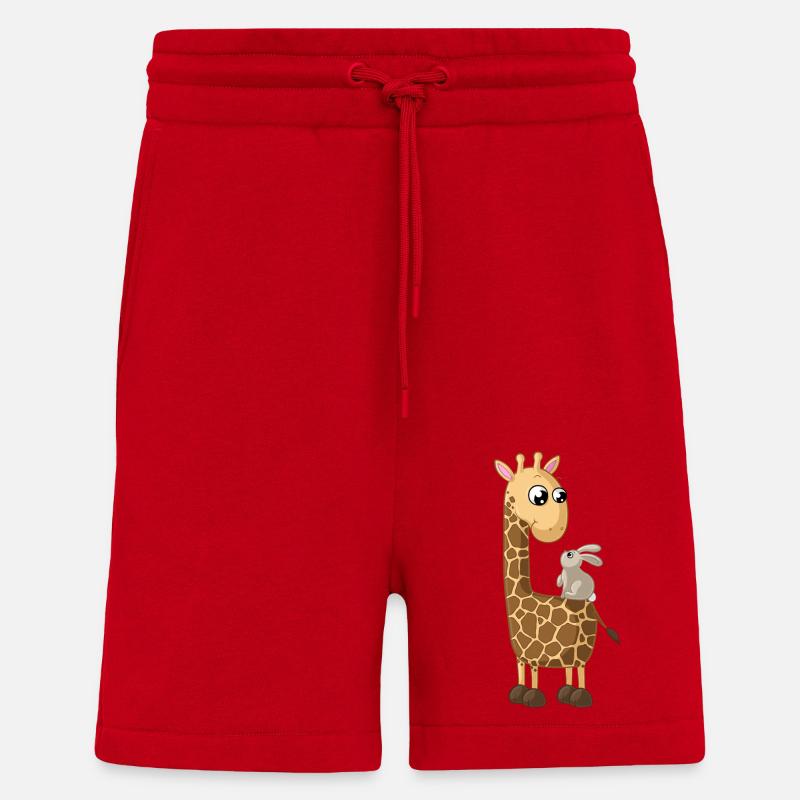 Glückliche Comic Giraffe - Shorts - made by SPREAD - Rot