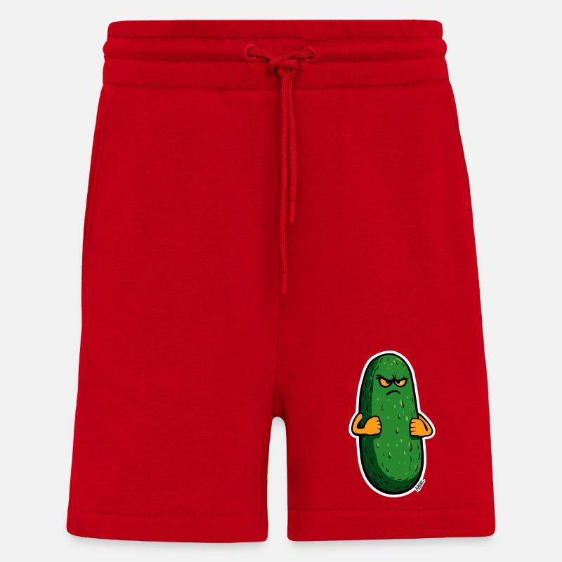 Grumpy Pickle Mascot - Shorts - made by SPREAD - red