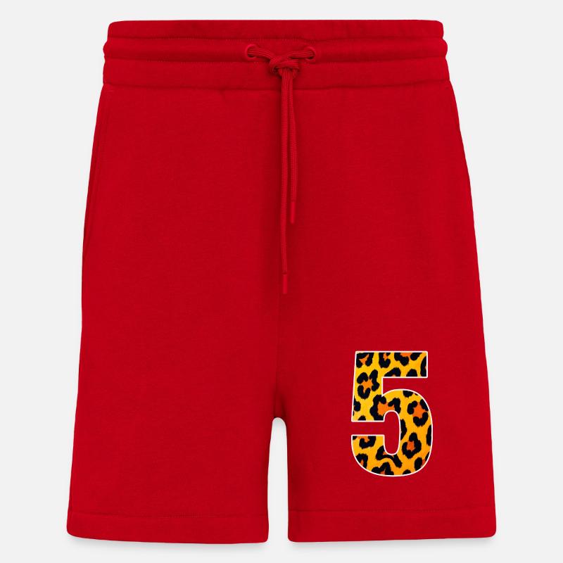 Leopard 5 Fellmuster - Shorts - made by SPREAD - Rot