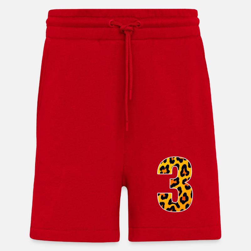 Leopard 3 Zahl Muster - Shorts - made by SPREAD - Rot