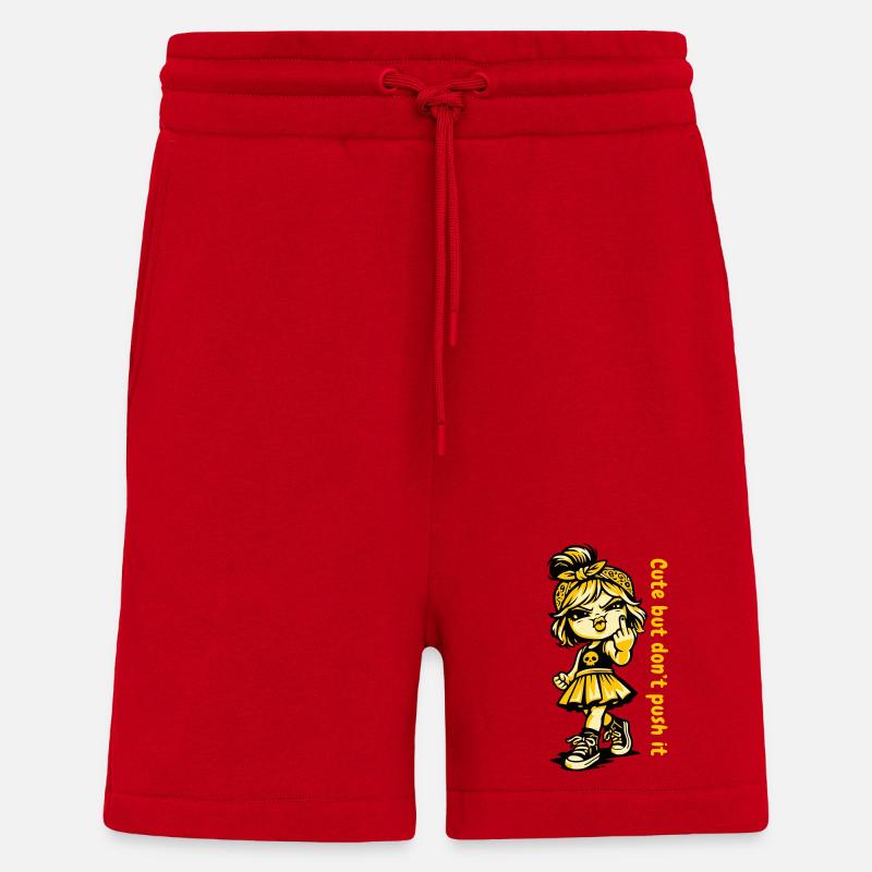 Cute but don't push it. - Shorts - made by SPREAD - red