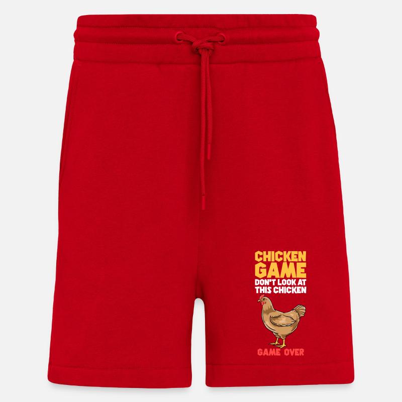 Chicken Game Bold Text Tee - Shorts - made by SPREAD - red