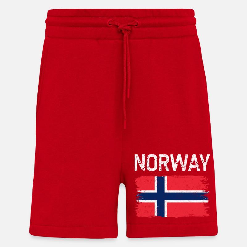 Norway Flag Brush Texture - Shorts - made by SPREAD - red