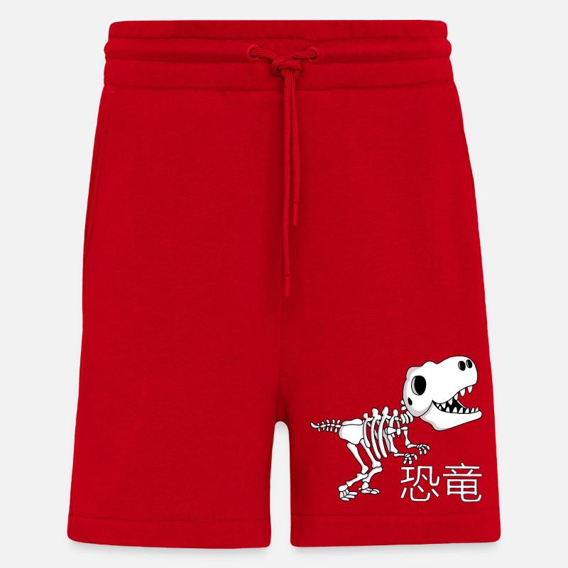 T Rex Skelett Dinosaurier - Shorts - made by SPREAD - Rot