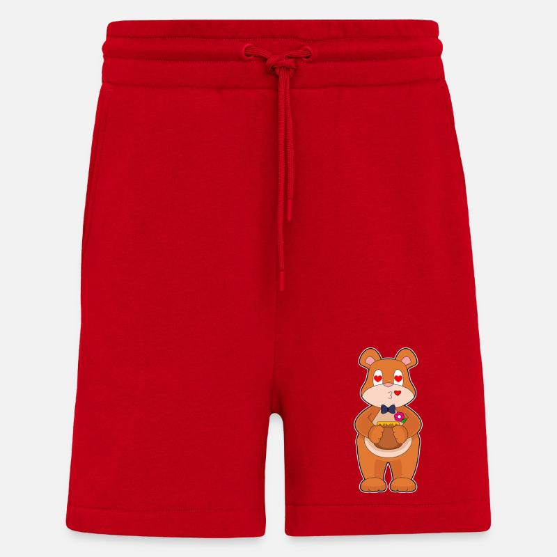 Bär Bräutigam Fliege Hochzeit - Shorts - made by SPREAD - Rot