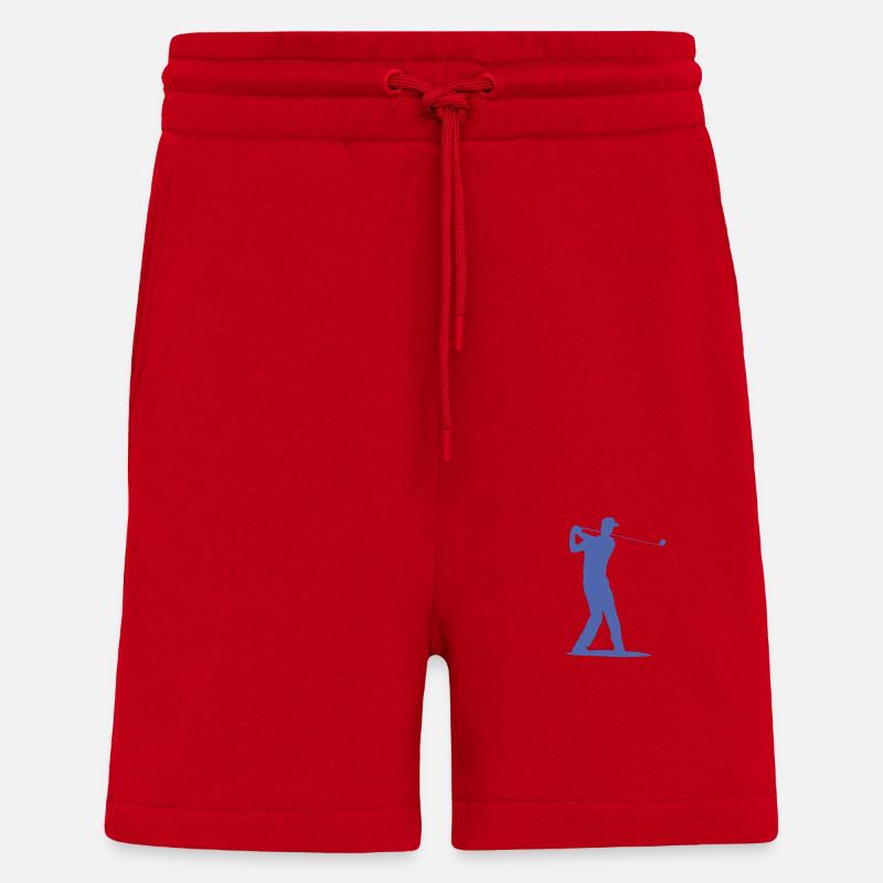 Golfspieler Silhouette - Abschlag Golf - Shorts - made by SPREAD - Rot