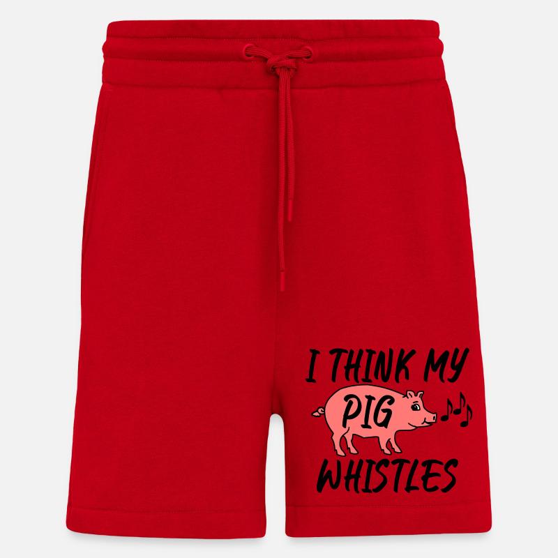 Je pense que mon cochon siffle - Short bio décontracté fabriqué en UE - rouge