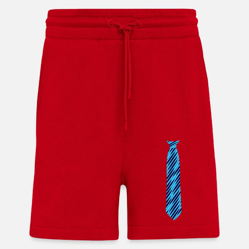 tie pattern oblique blue - Shorts - made by SPREAD - red
