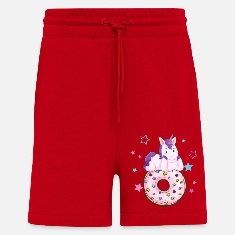 Einhorn mit Donut - Shorts - made by SPREAD - Rot