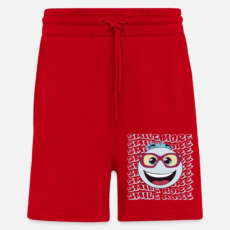 SMILE PLUS Smiley - Short bio décontracté fabriqué en UE - rouge