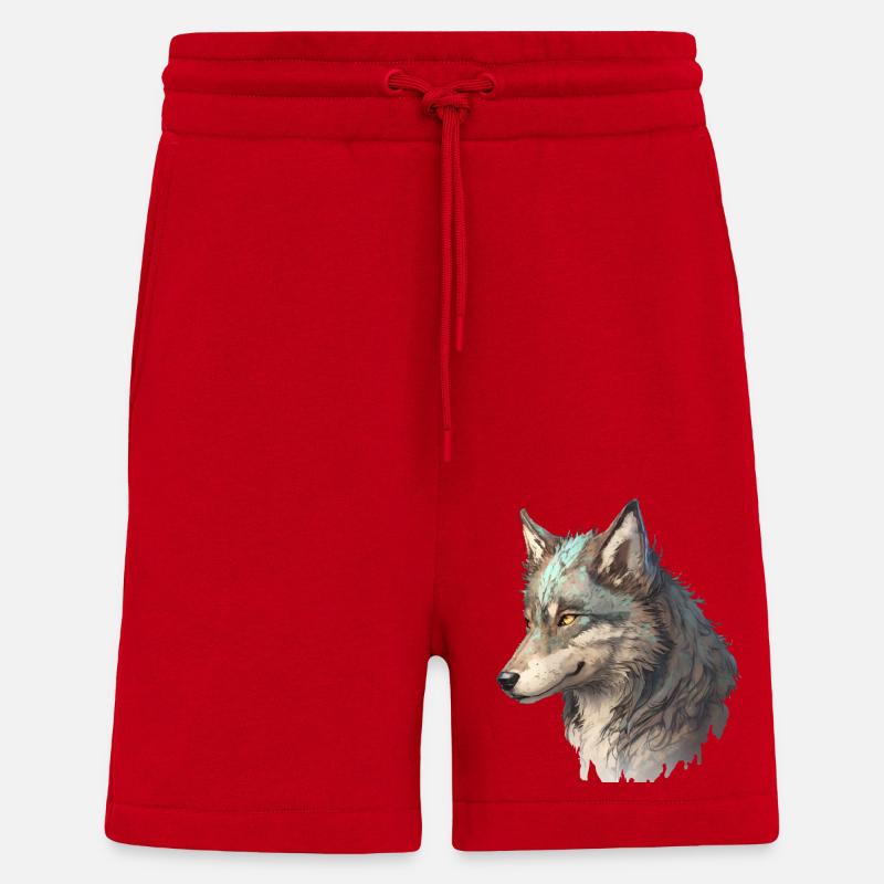 Der graue Wolf - Shorts - made by SPREAD - Rot