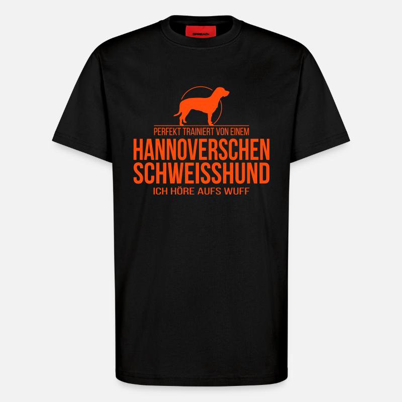 Hannoverscher Schweisshund wuff - T-Shirt - made by SPREAD - SOLID BLACK