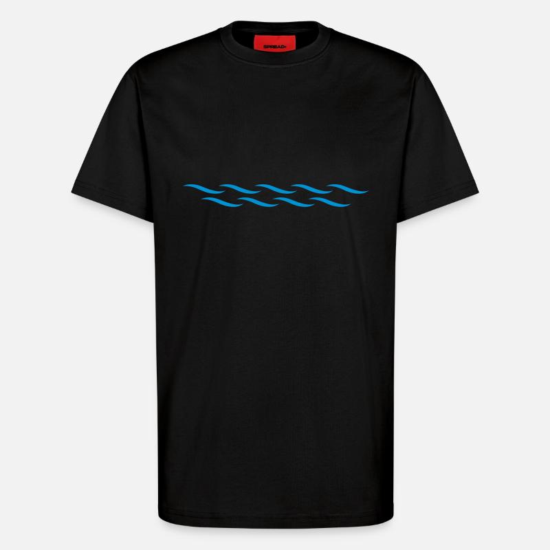 Waves - T-shirt bio décontracté fabriqué en UE - SOLID BLACK