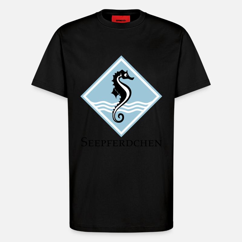 Seepferdchen - T-Shirt - made by SPREAD - SOLID BLACK