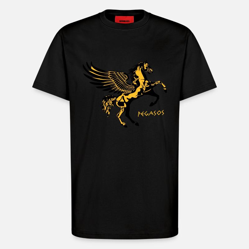 Pegasos Pferd - T-Shirt - made by SPREAD - SOLID BLACK