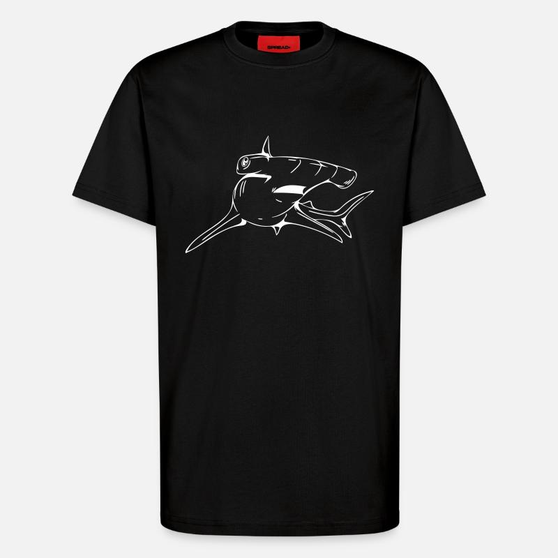 Dangerously elegant hammerhead shark - T-Shirt - made by SPREAD - SOLID BLACK
