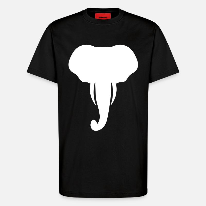 Cool Elephant Head Gift - T-Shirt - made by SPREAD - SOLID BLACK